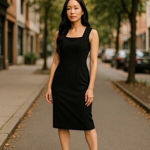 Calvin Klein Little Black Dress Women Straight‎ Minimalist Coporate